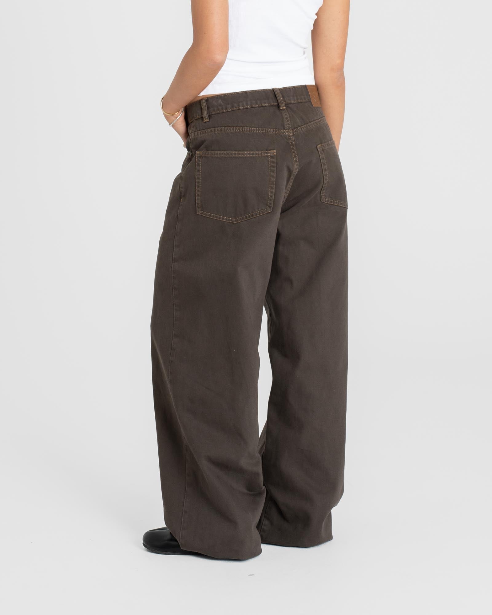 Extra Baggy Denim Jeans Brown