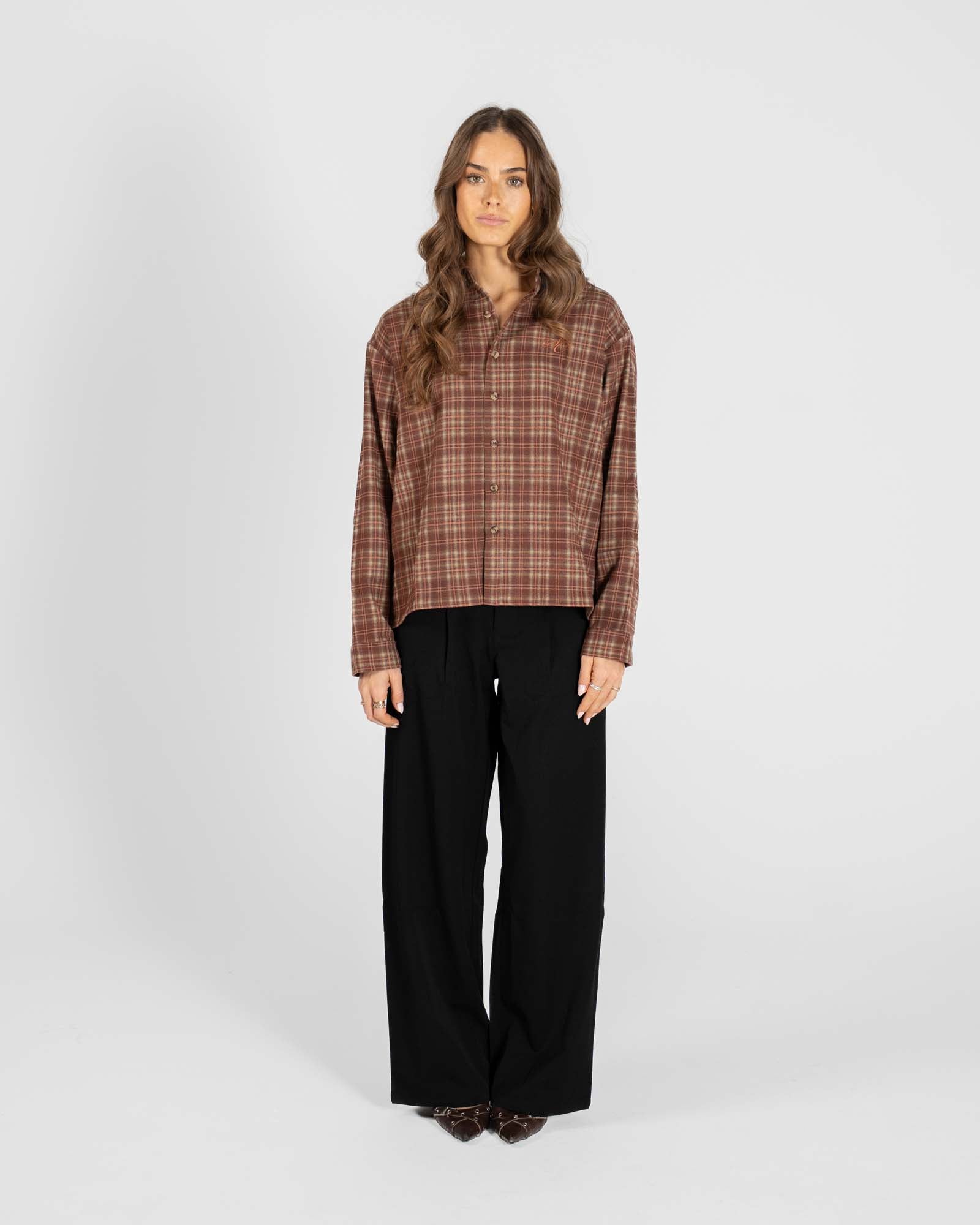 Checkered flannel shirt Bordeaux