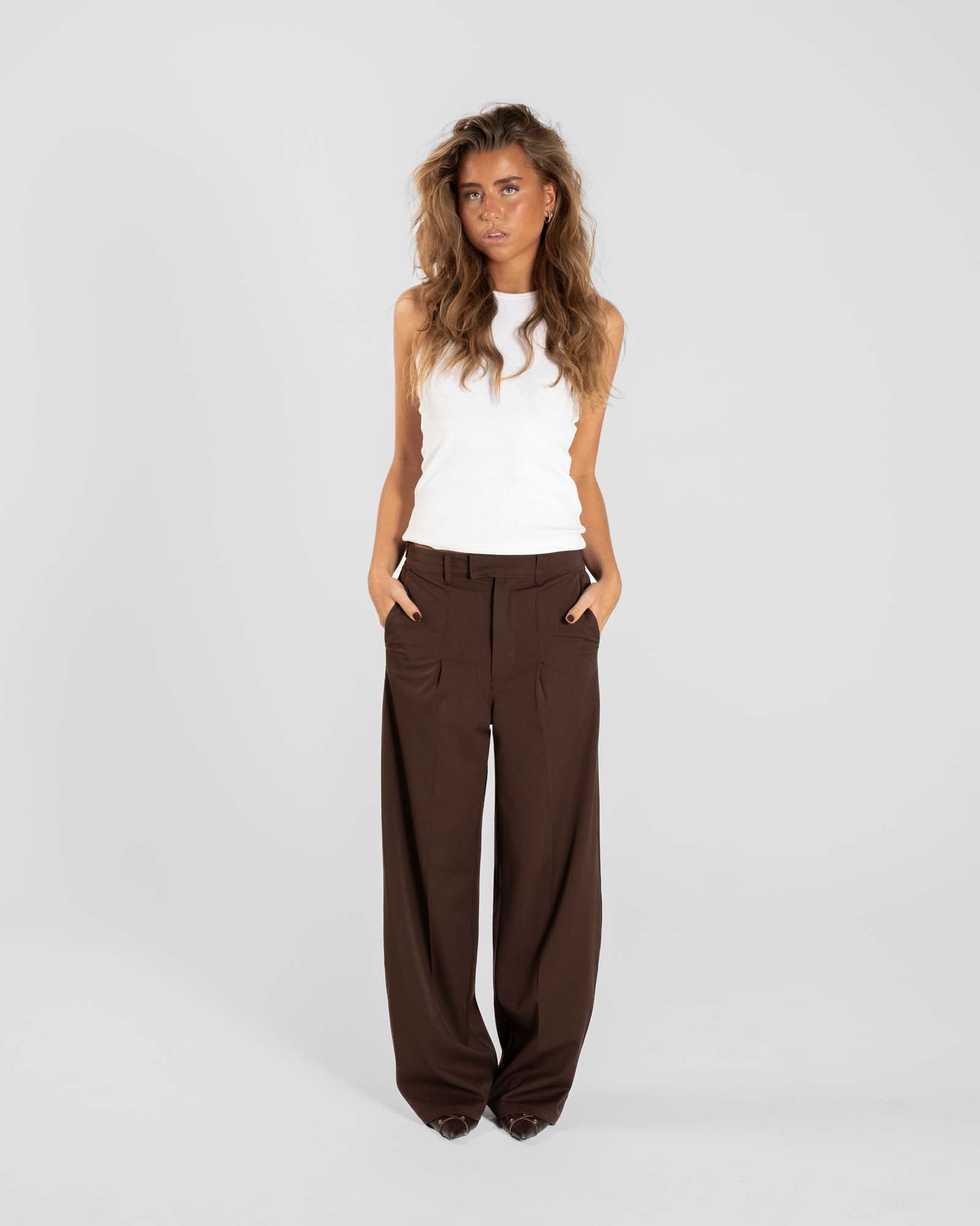 Baggy Suit Pants Brown