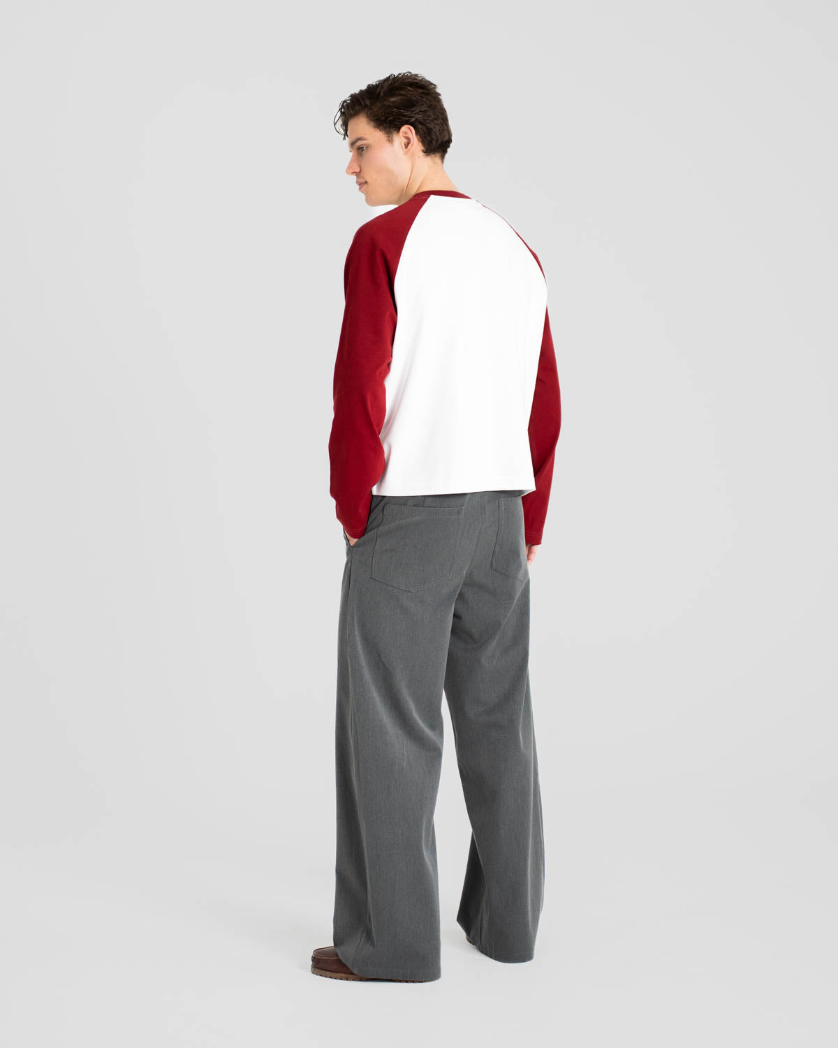 Raglan Longsleeve T-shirt White/Bordeaux