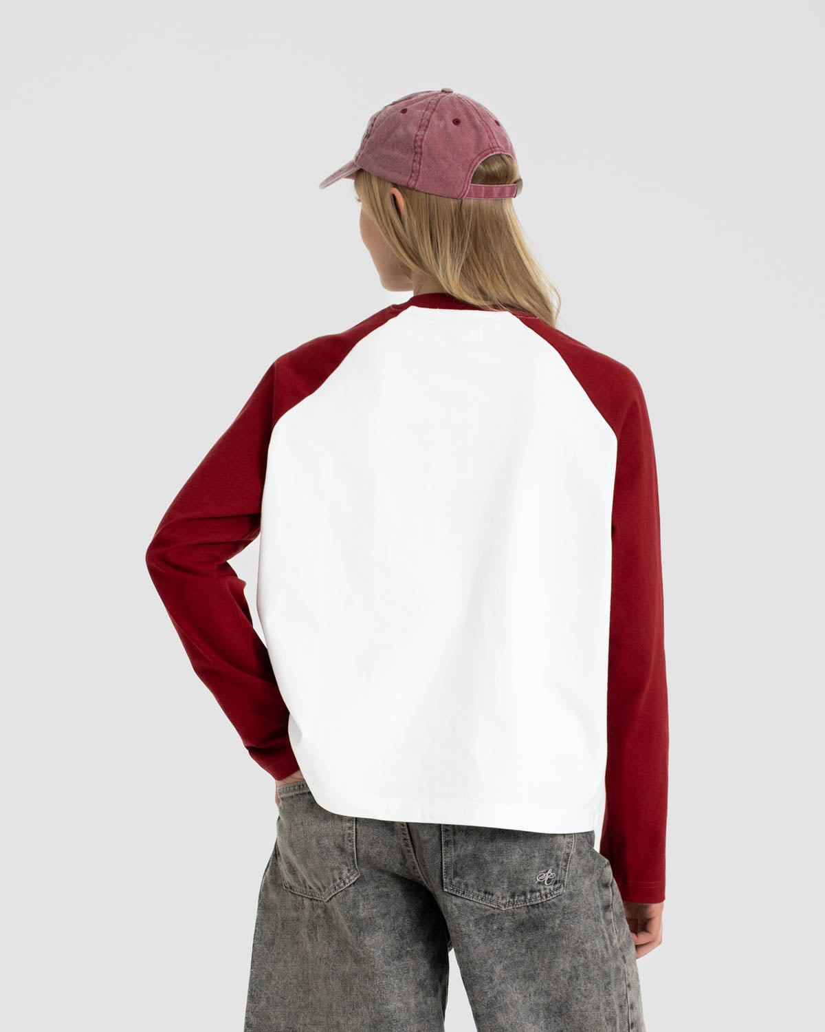 Raglan Longsleeve T-shirt White/Bordeaux