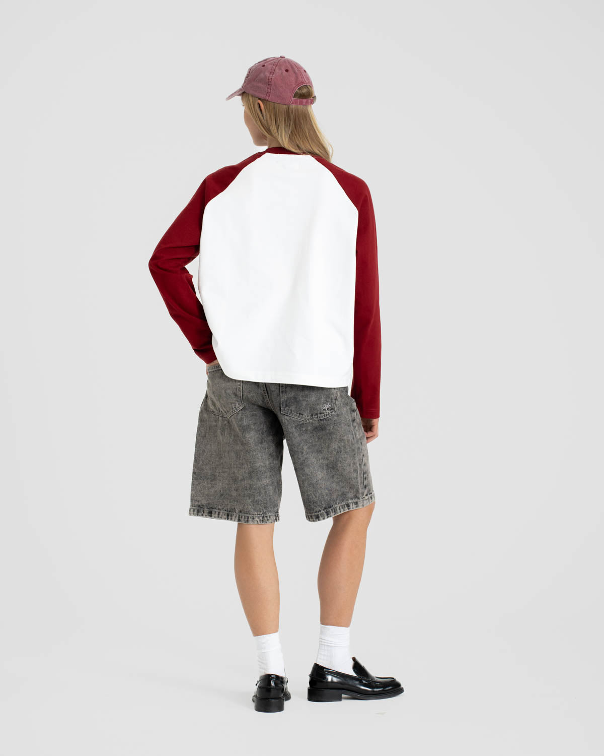 Raglan Longsleeve T-shirt White/Bordeaux