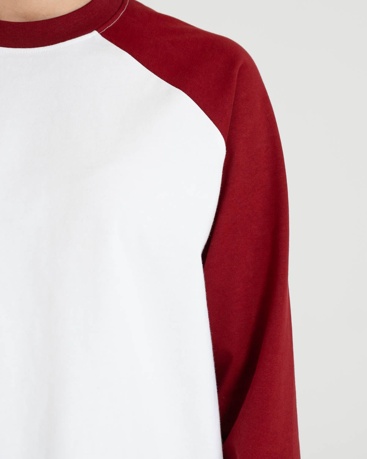 Raglan Longsleeve T-shirt White/Bordeaux