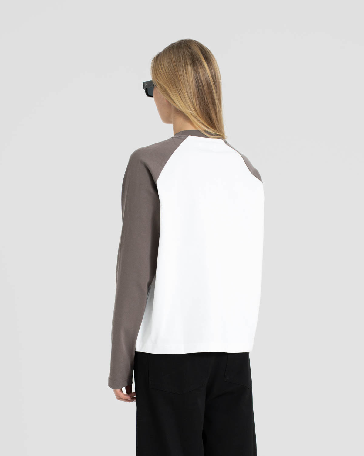 Raglan Longsleeve T-shirt White/Grey