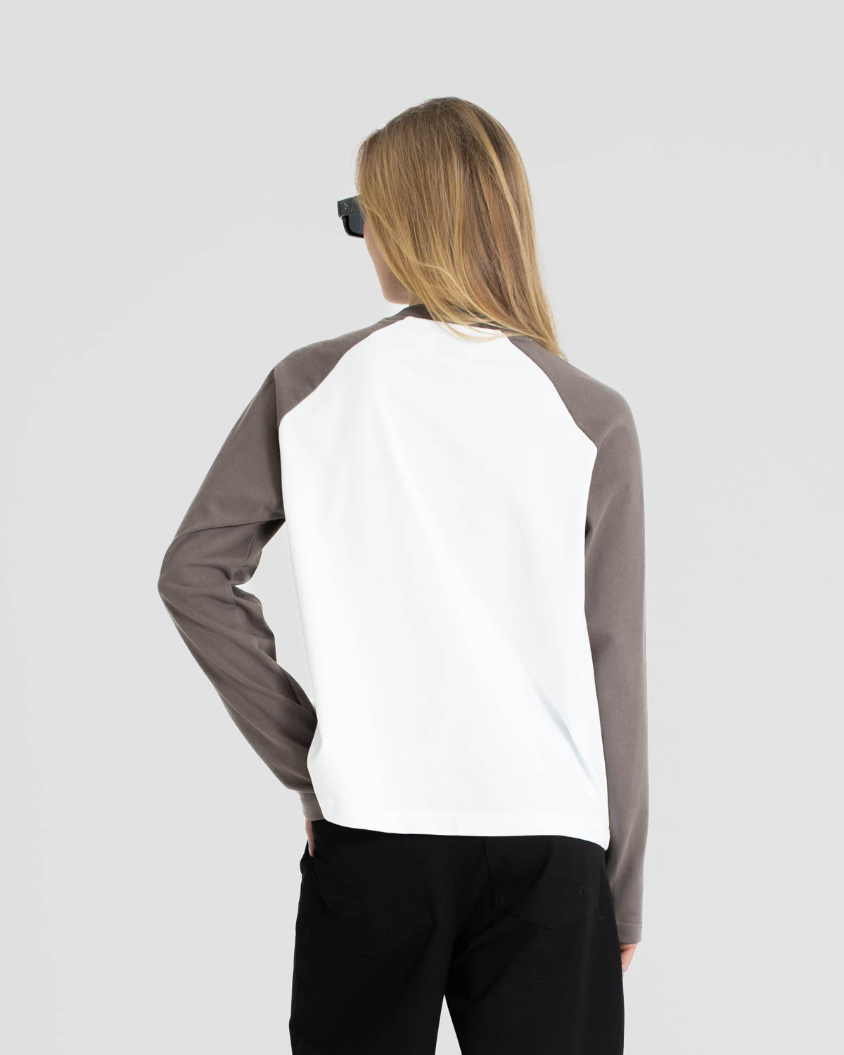 Raglan Longsleeve T-shirt White/Grey
