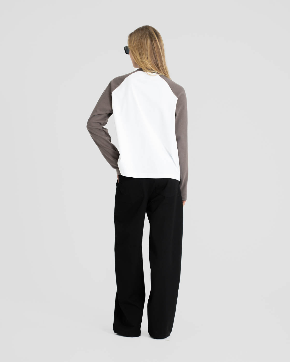 Raglan Longsleeve T-shirt White/Grey