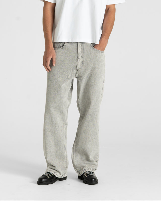 Baggy Denim Jeans Light Grey