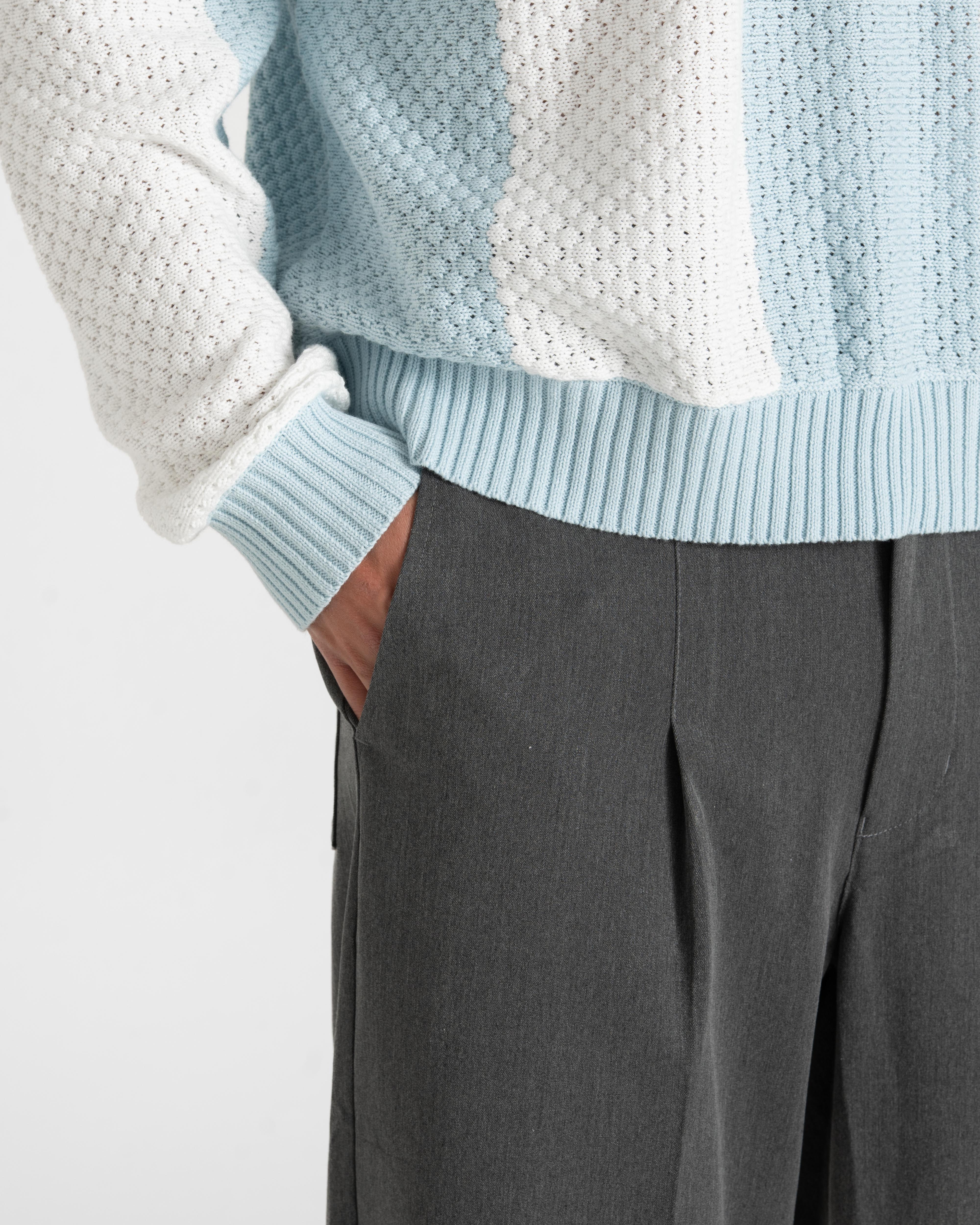 SC Football Knit Light Blue/white