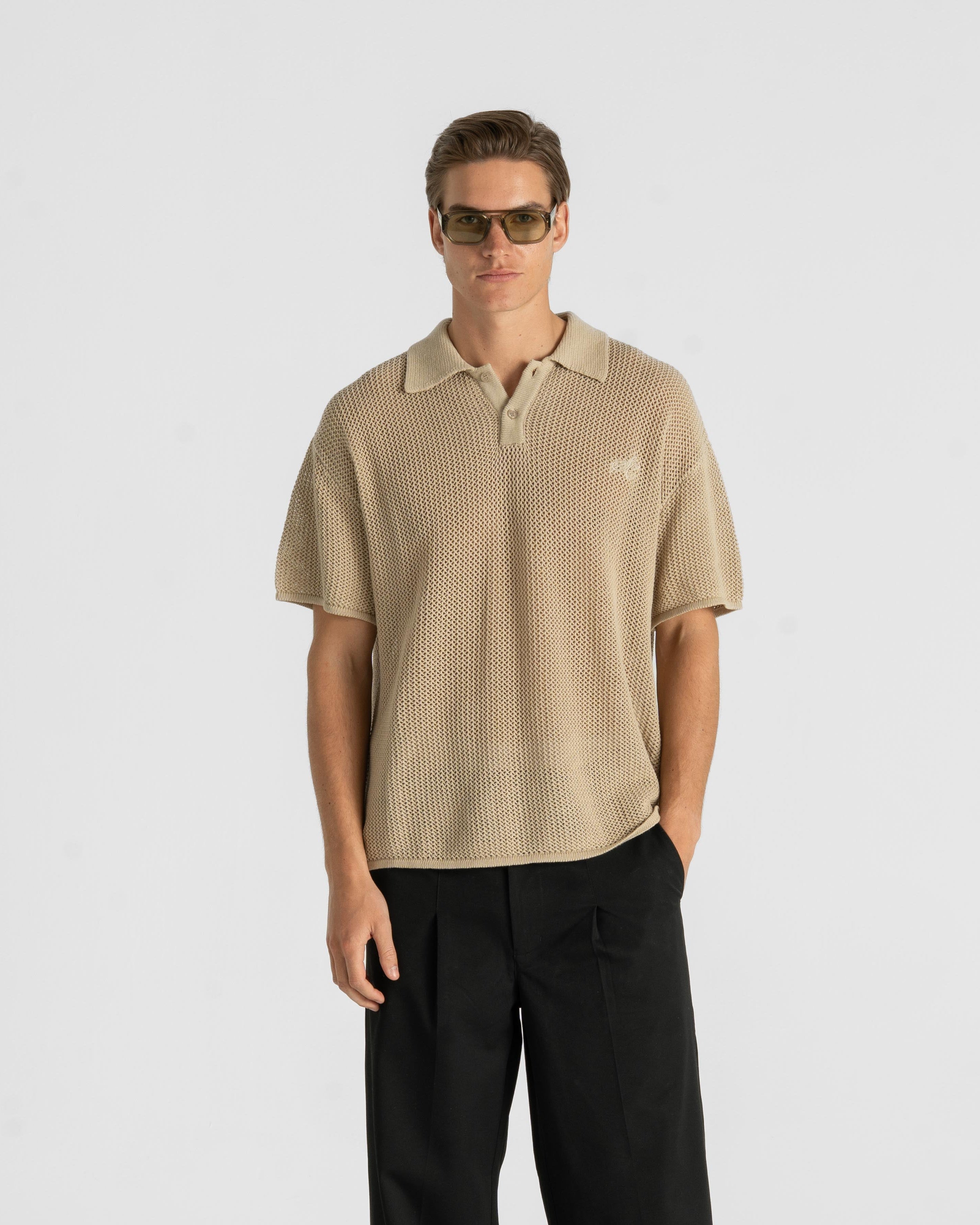 Knitted Polo Beige