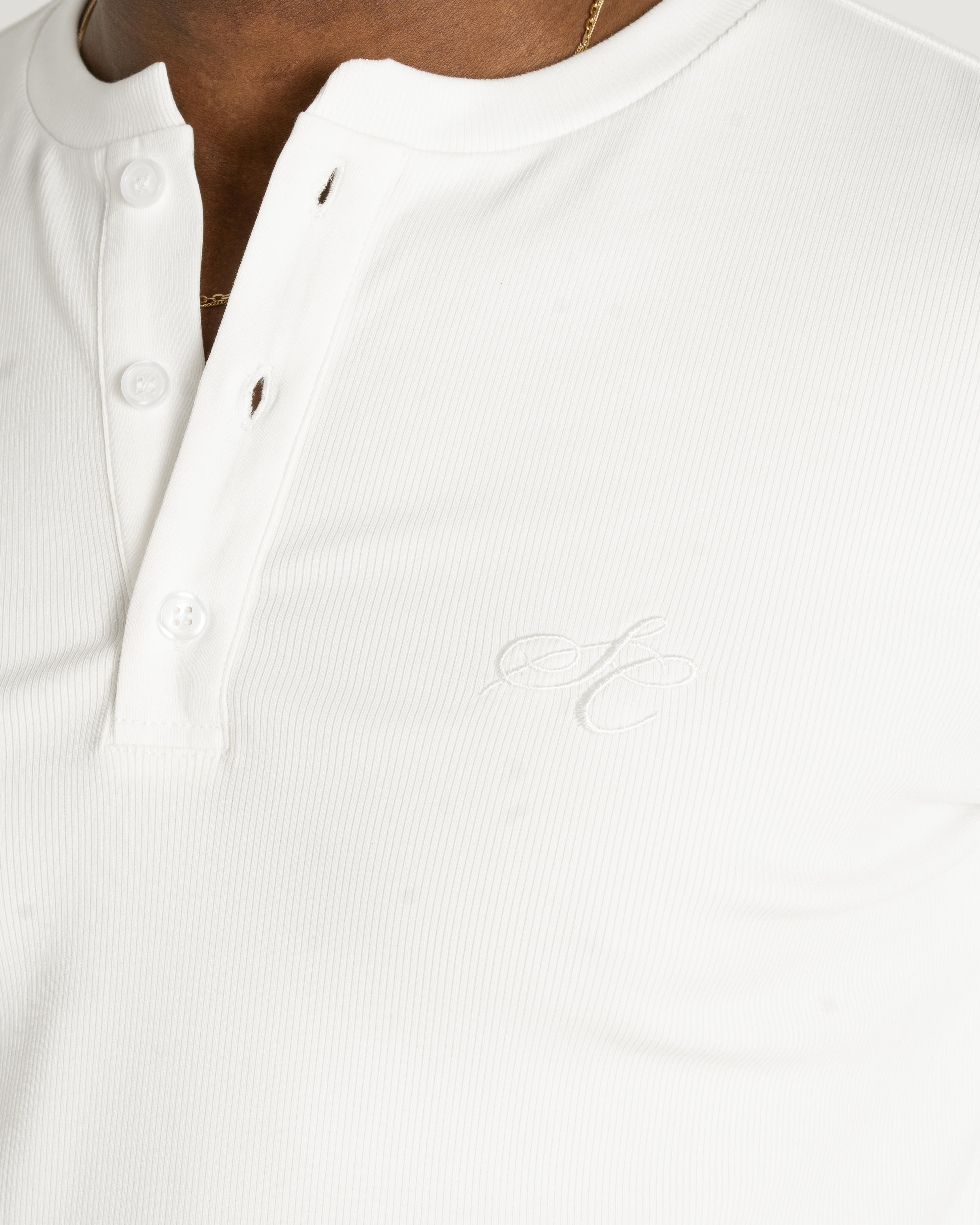 Henley Long Sleeve White