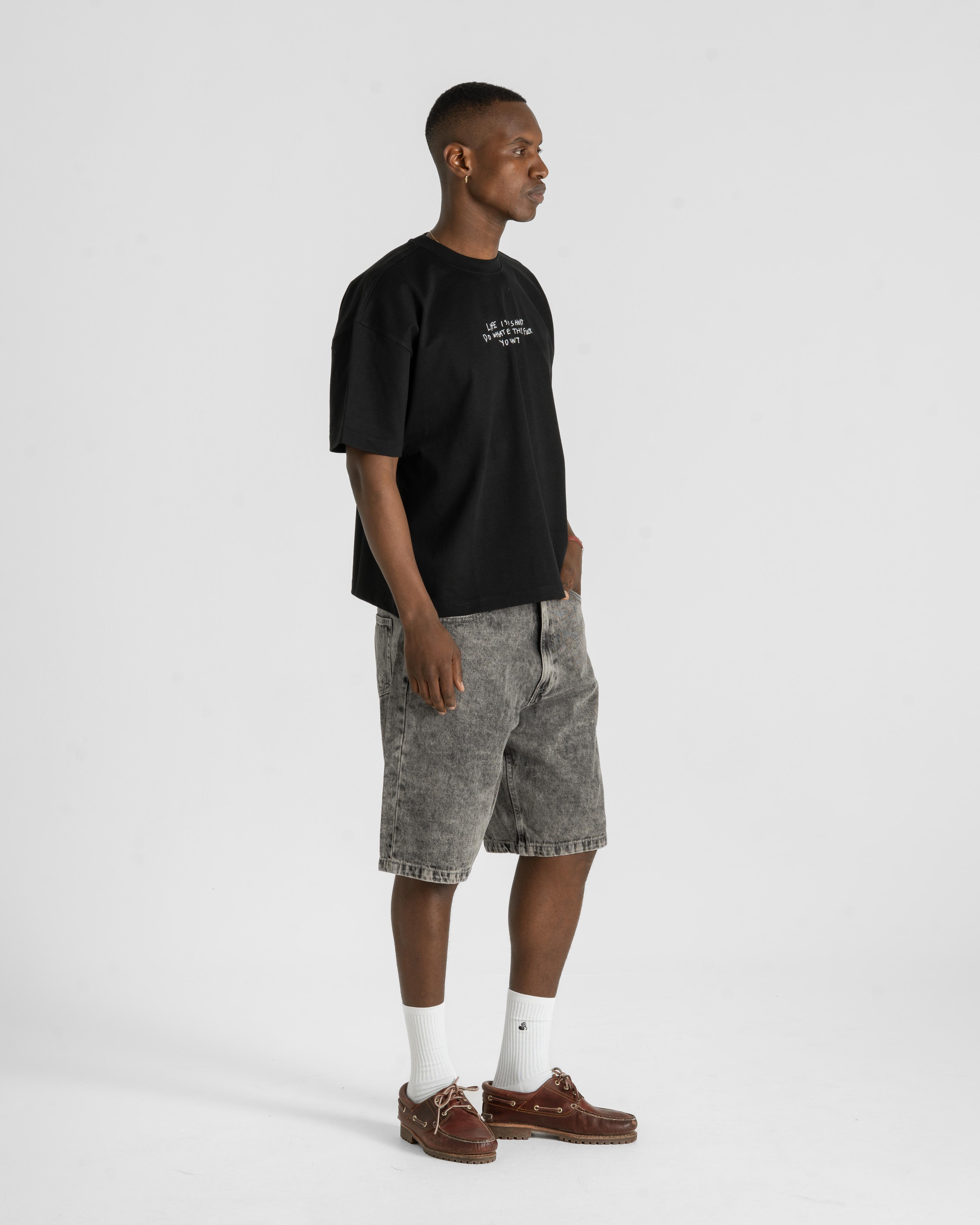 "Life is too short" T-shirt Black