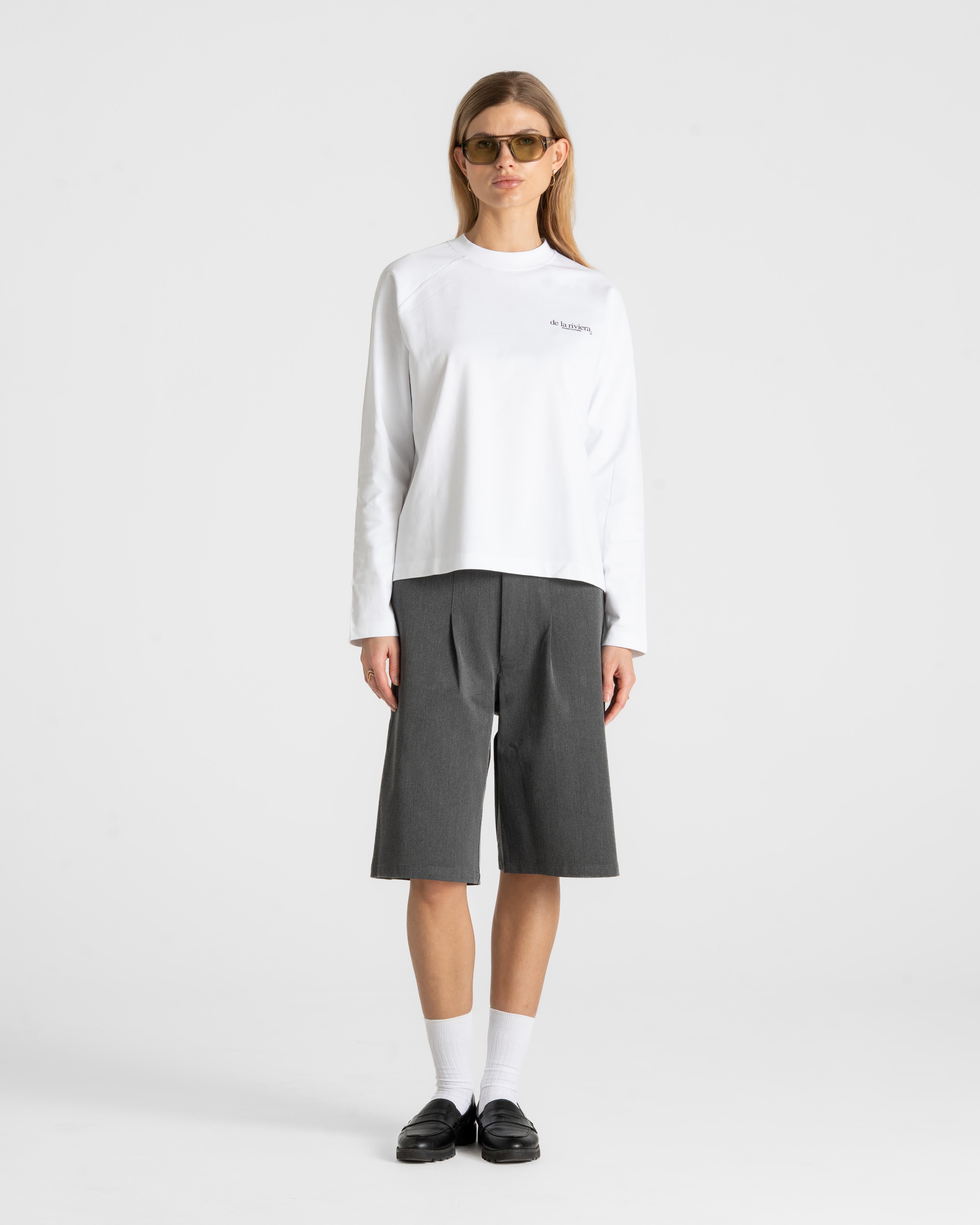 Riviera Rogue Raglan Longsleeve White Dame
