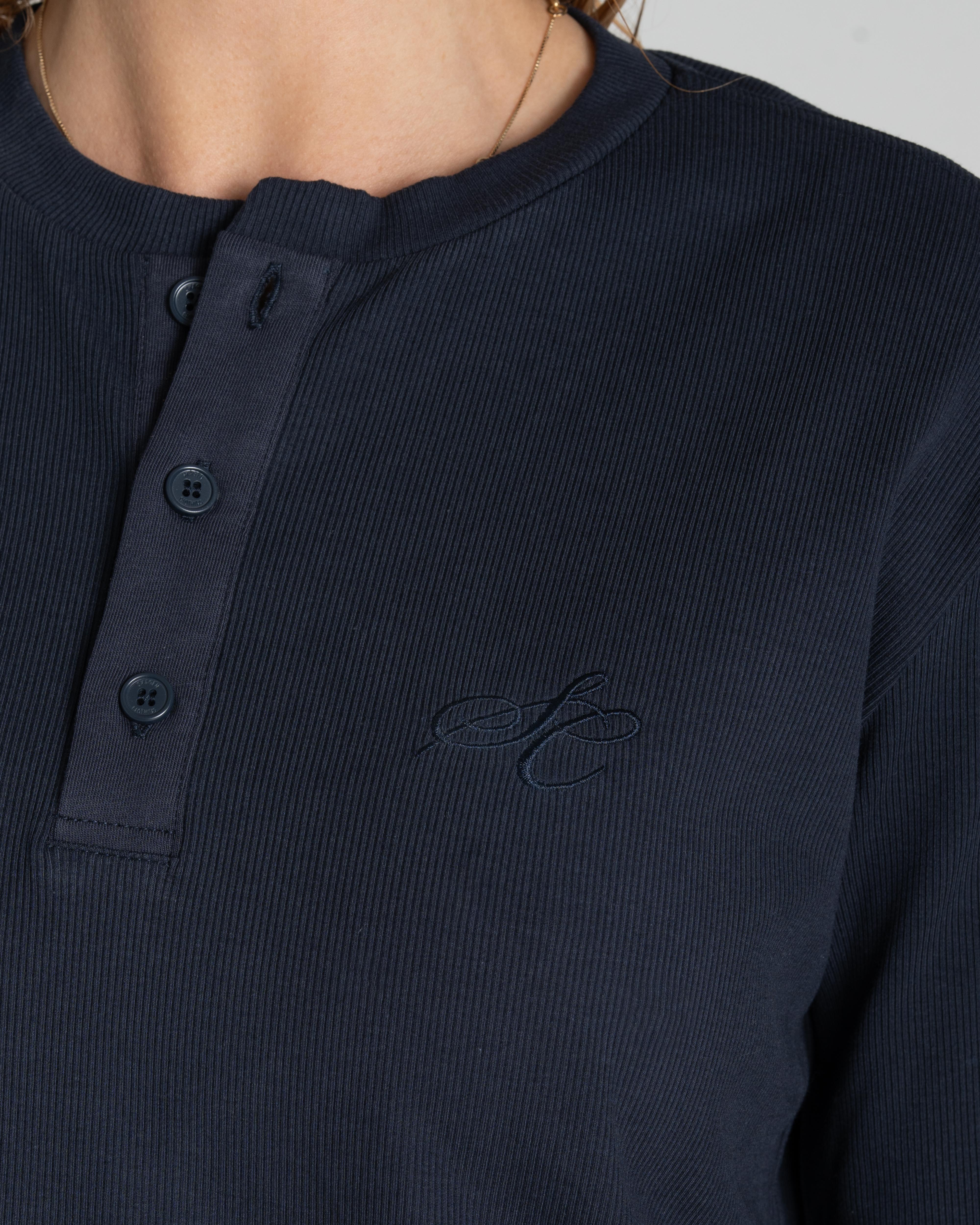 Henley Long Sleeve Navy dame