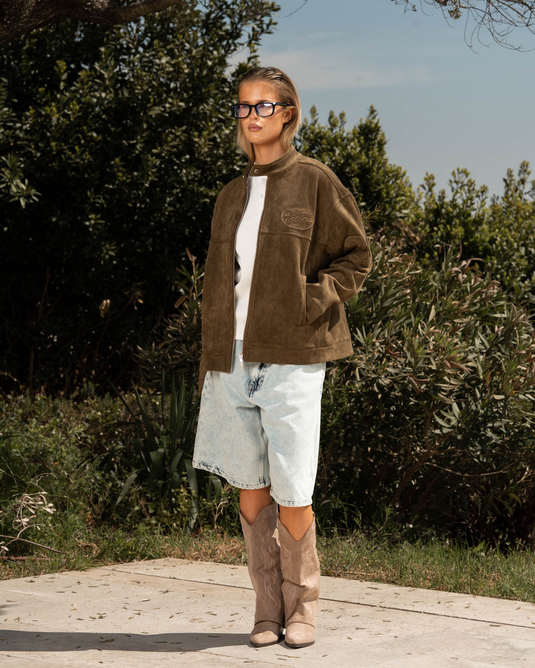 Suede Jacket Moss Green