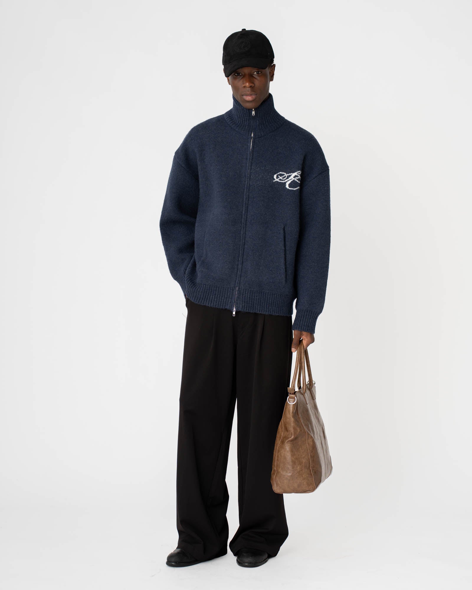Full Zip Sweater Navy
