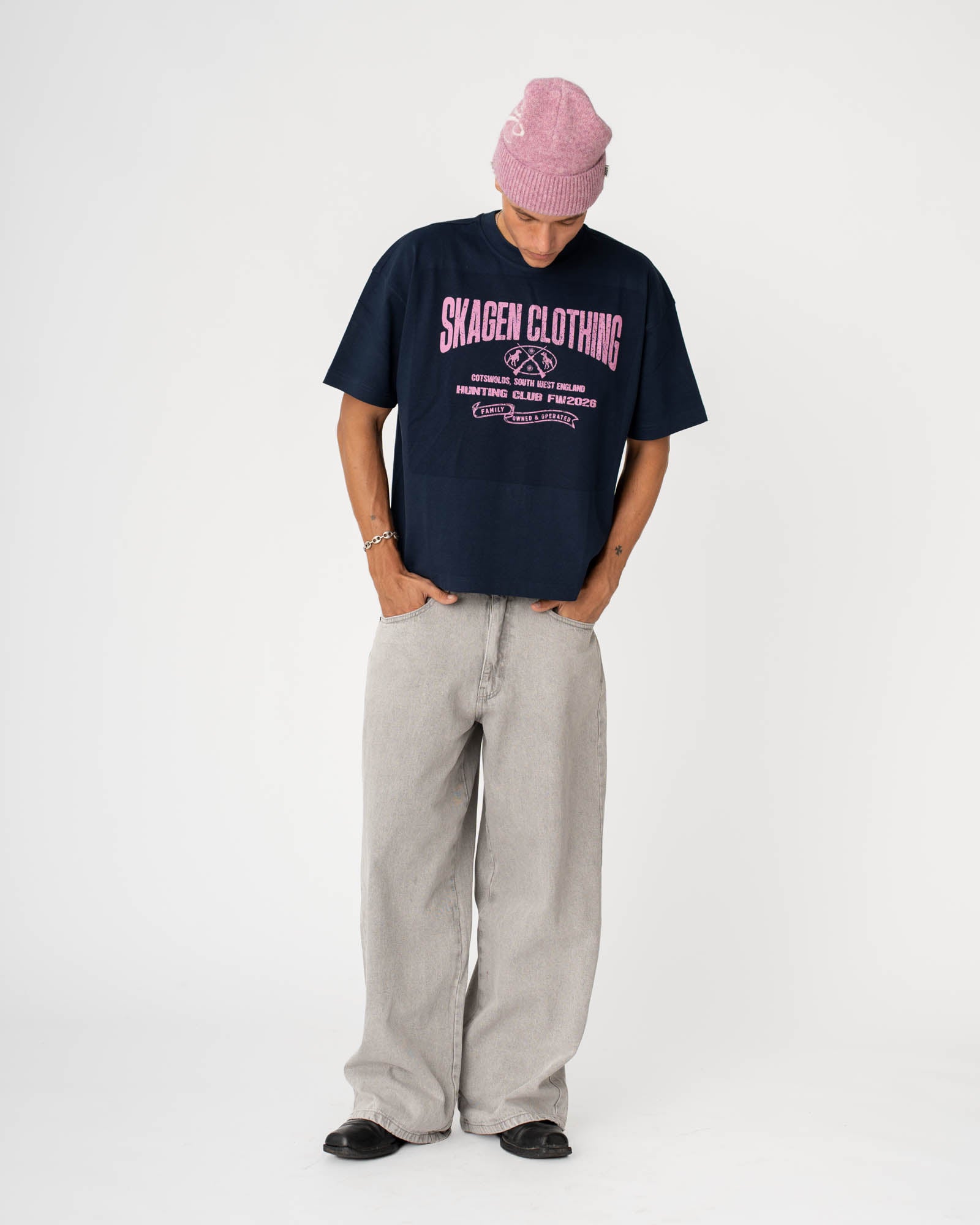 Graphic T-Shirt 'Vintage Hunter Club' Navy