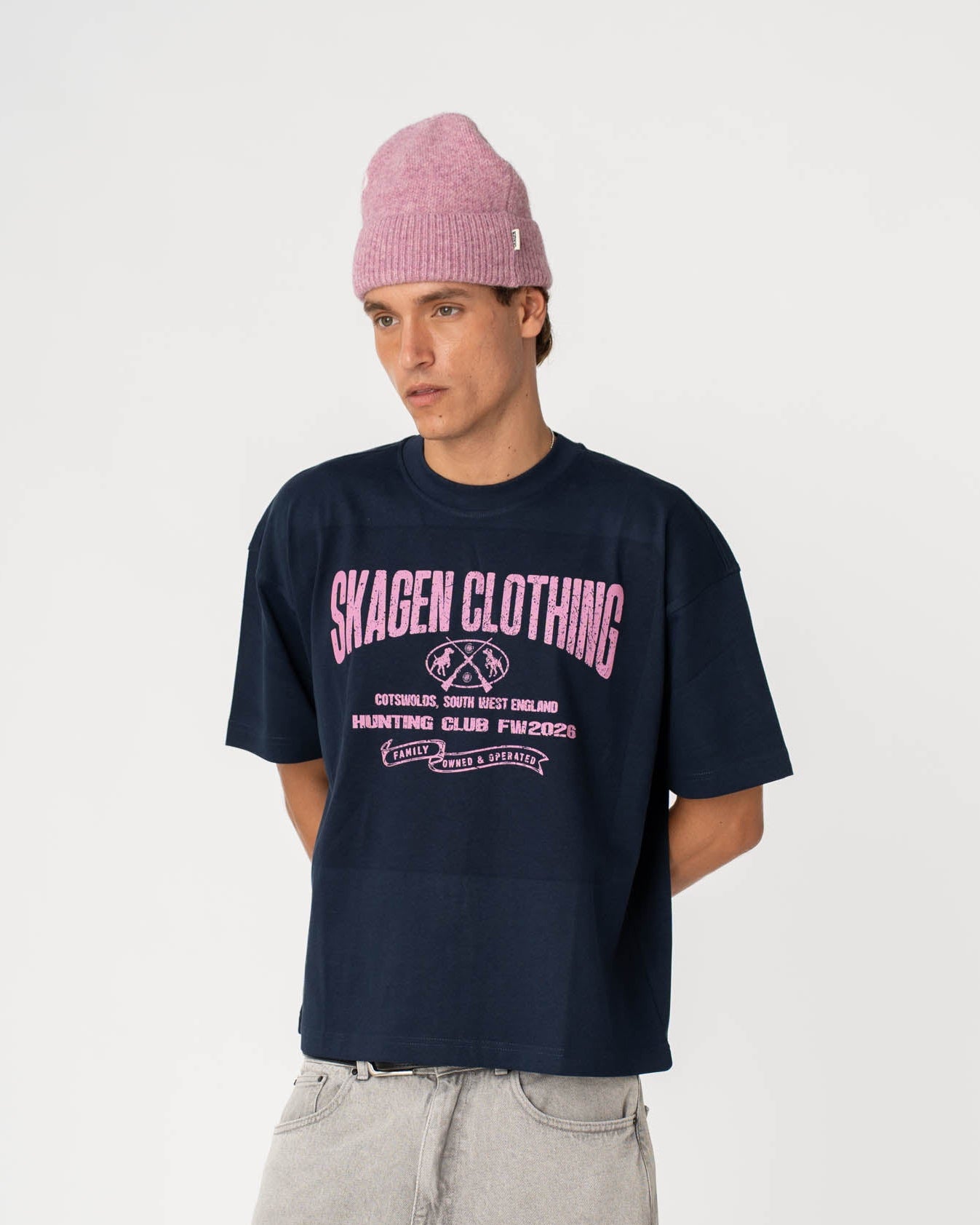 Graphic T-Shirt 'Vintage Hunter Club' Navy