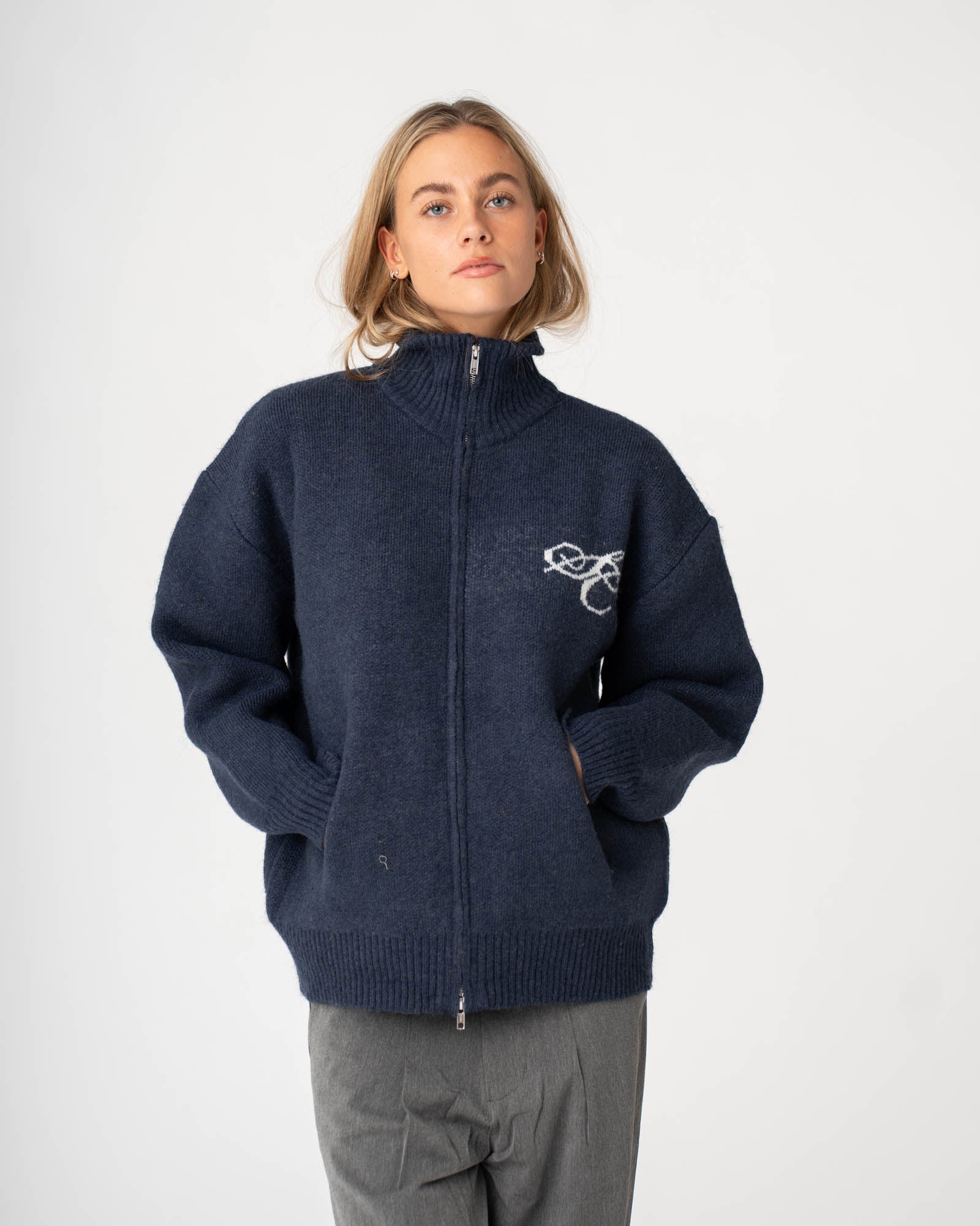Full Zip Sweater Navy