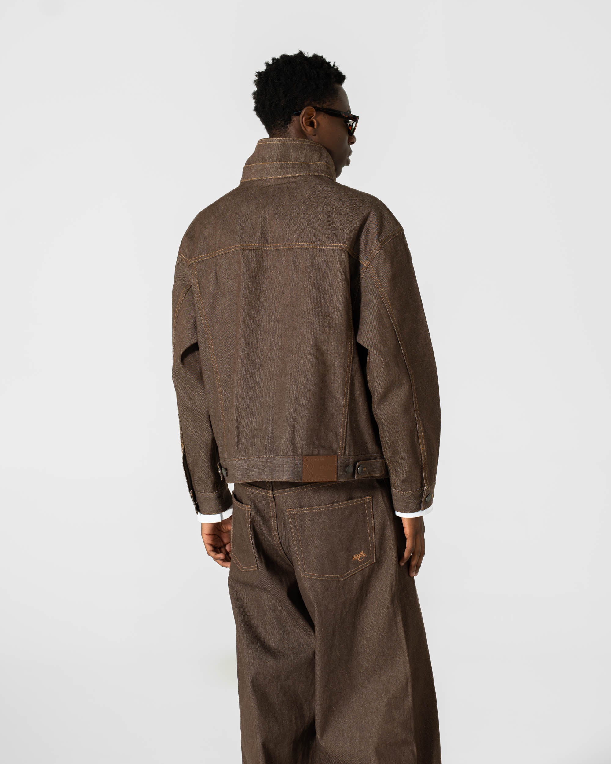 SELVEDGE DENIM JACKET BROWN