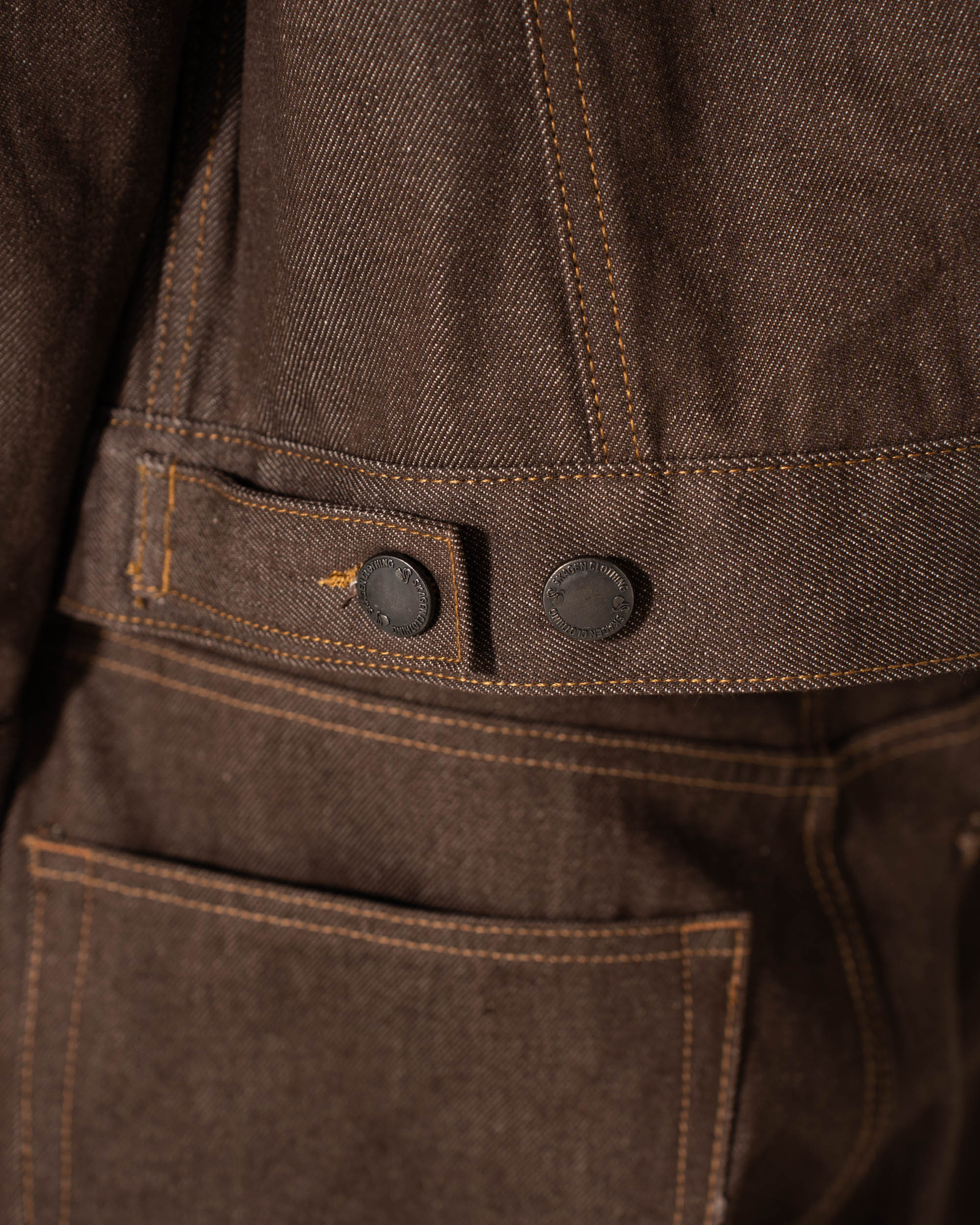 SELVEDGE DENIM JACKET BROWN