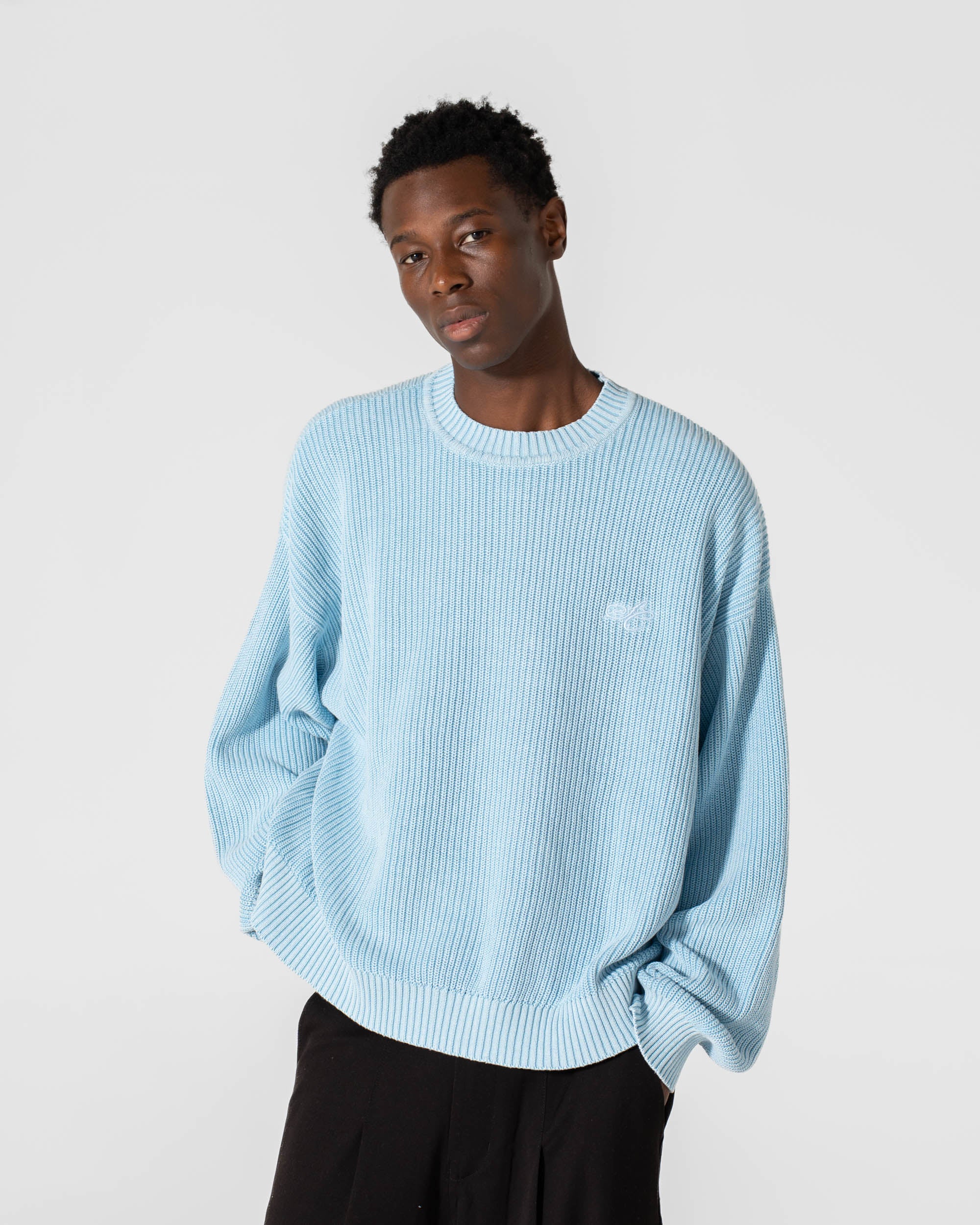 Knit Sweater Washed Blue