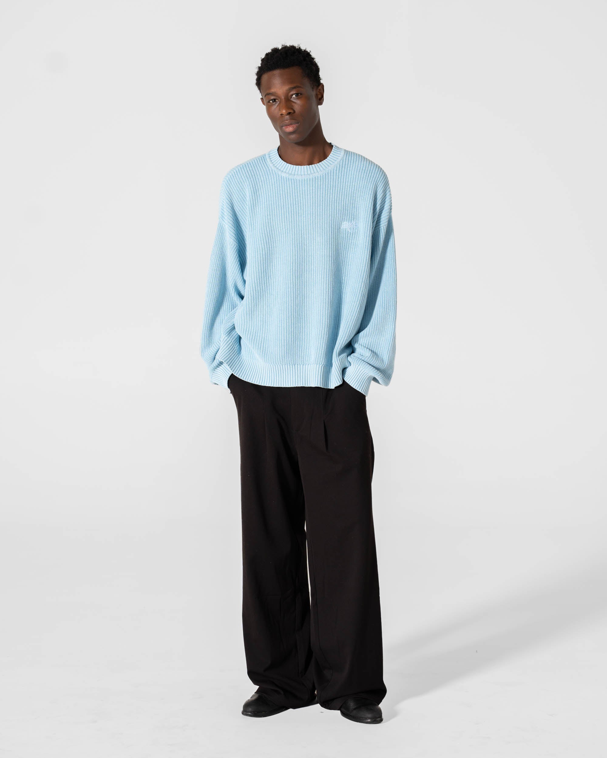 Knit Sweater Washed Blue