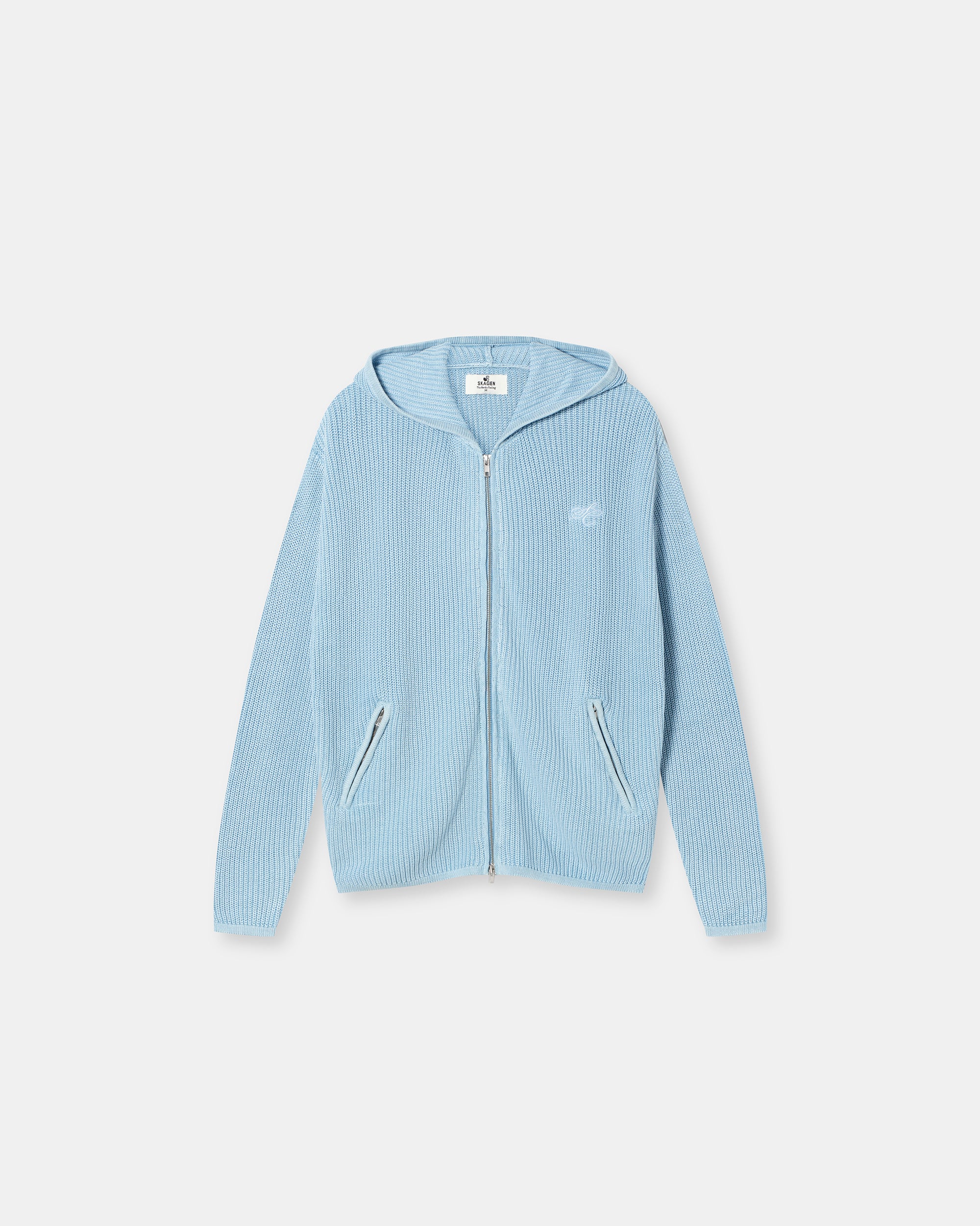 Knit Hoodie Washed Blue