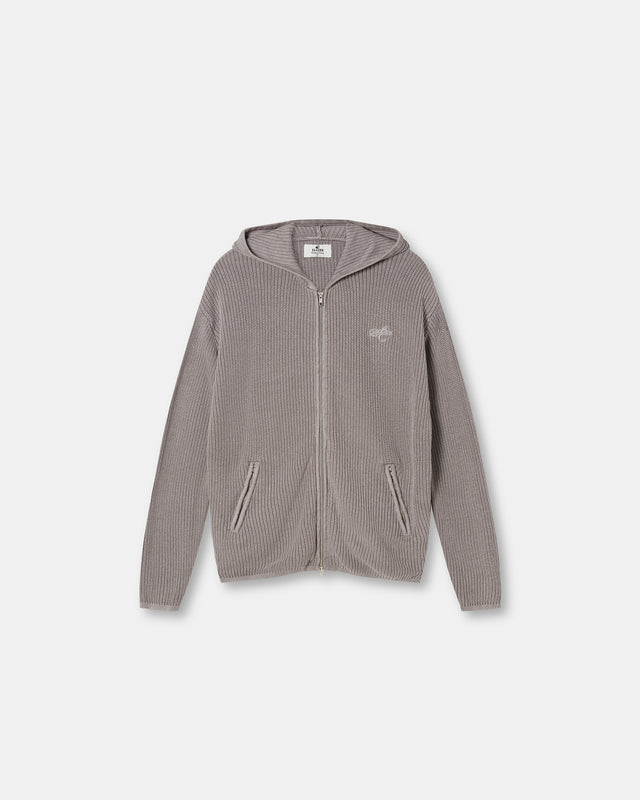 Knit Hoodie Washed Grey