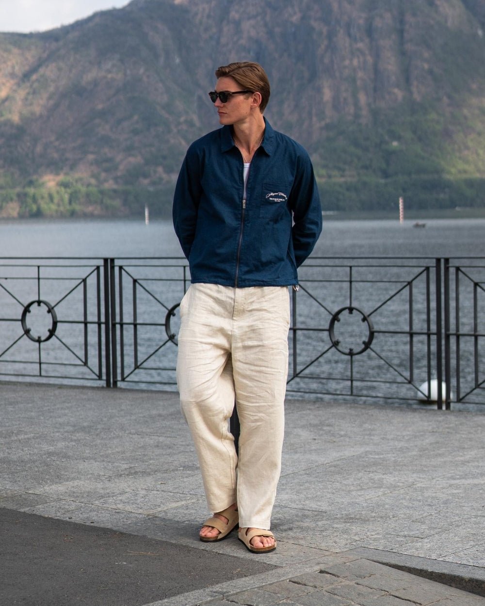 Baggy 100% hørbukser Beige | Skagen - clothing.dk