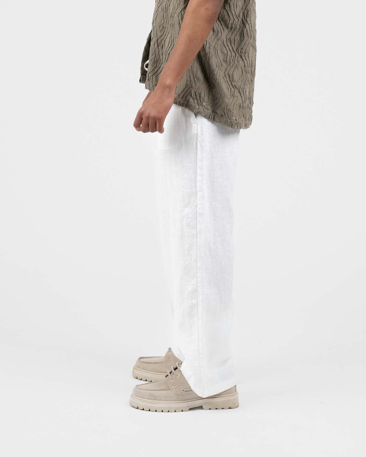 Baggy 100% hørbukser Hvid | Skagen - clothing.dk