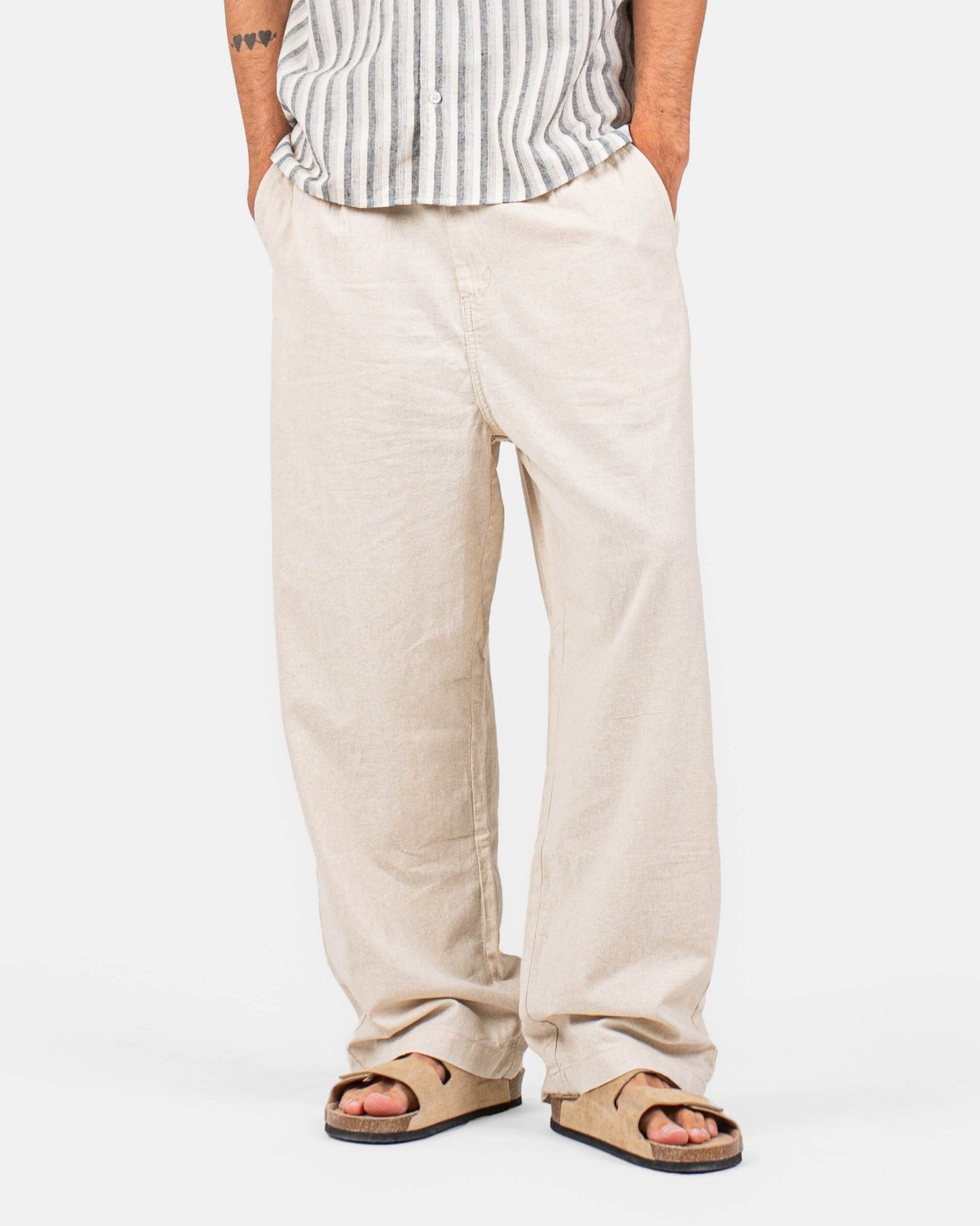 Baggy Hørbukser Beige | Skagen - clothing.dk