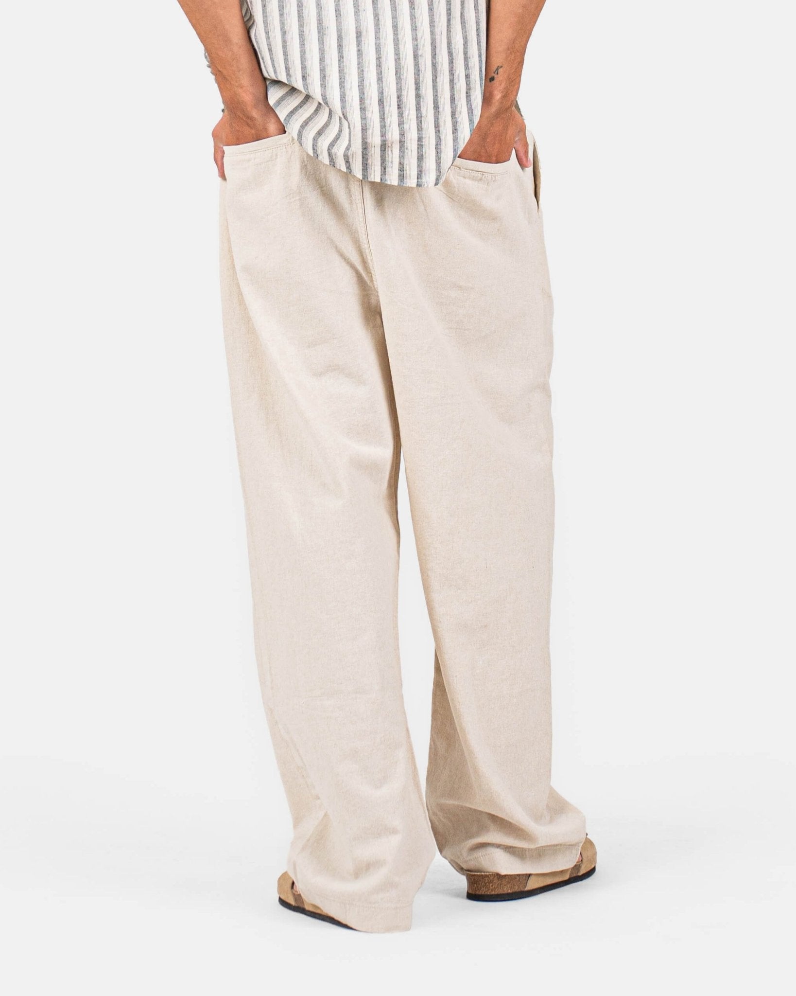 Baggy Hørbukser Beige | Skagen - clothing.dk