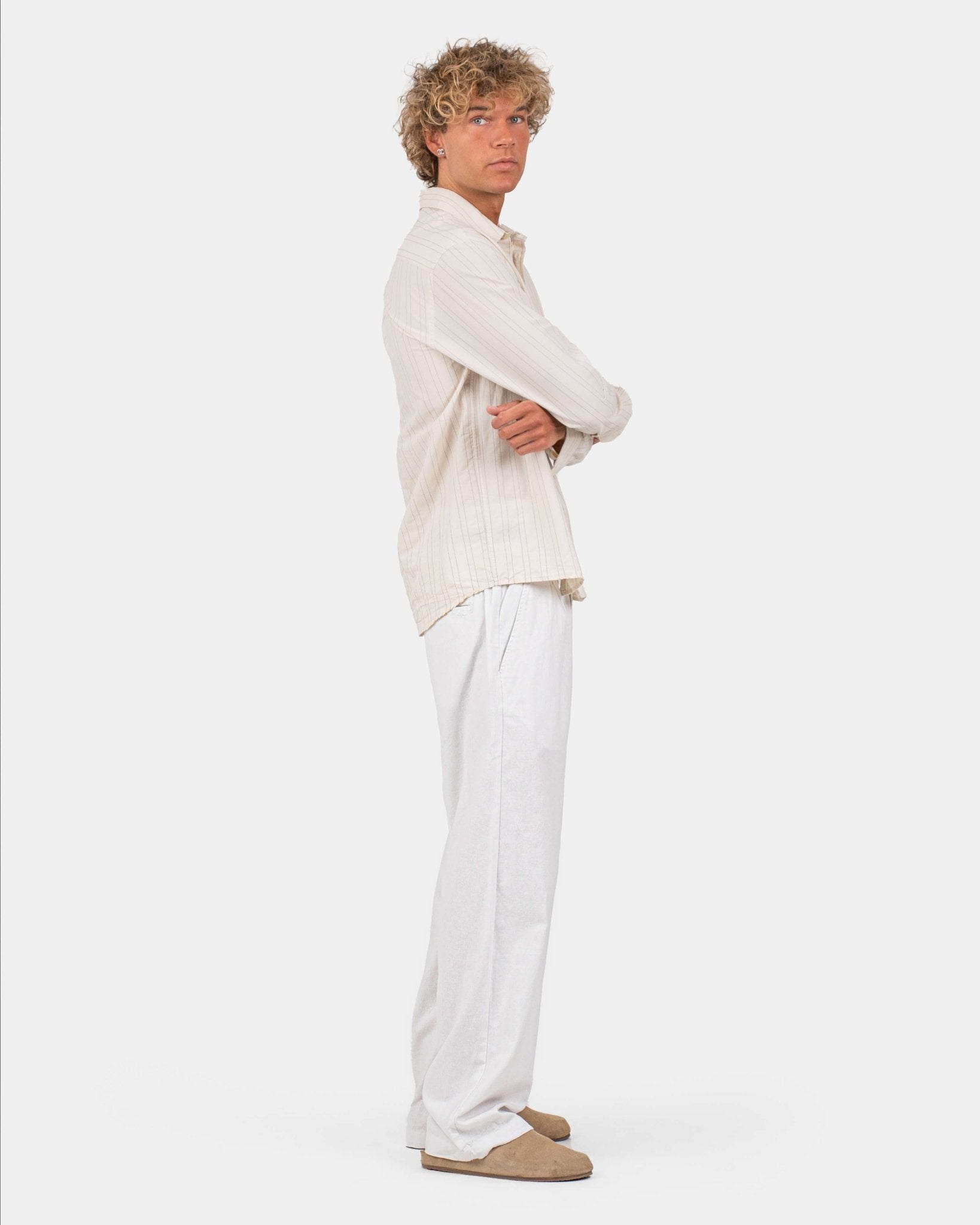 Baggy Hørbukser Hvid | Skagen - clothing.dk