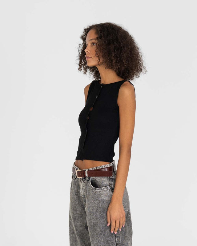 Bottoned Top Black