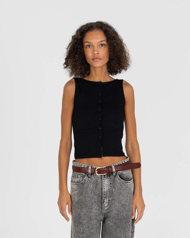 Bottoned Top Black