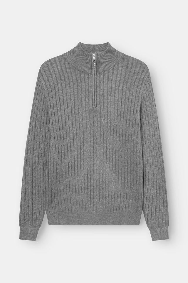 Half Zip Knit Grey