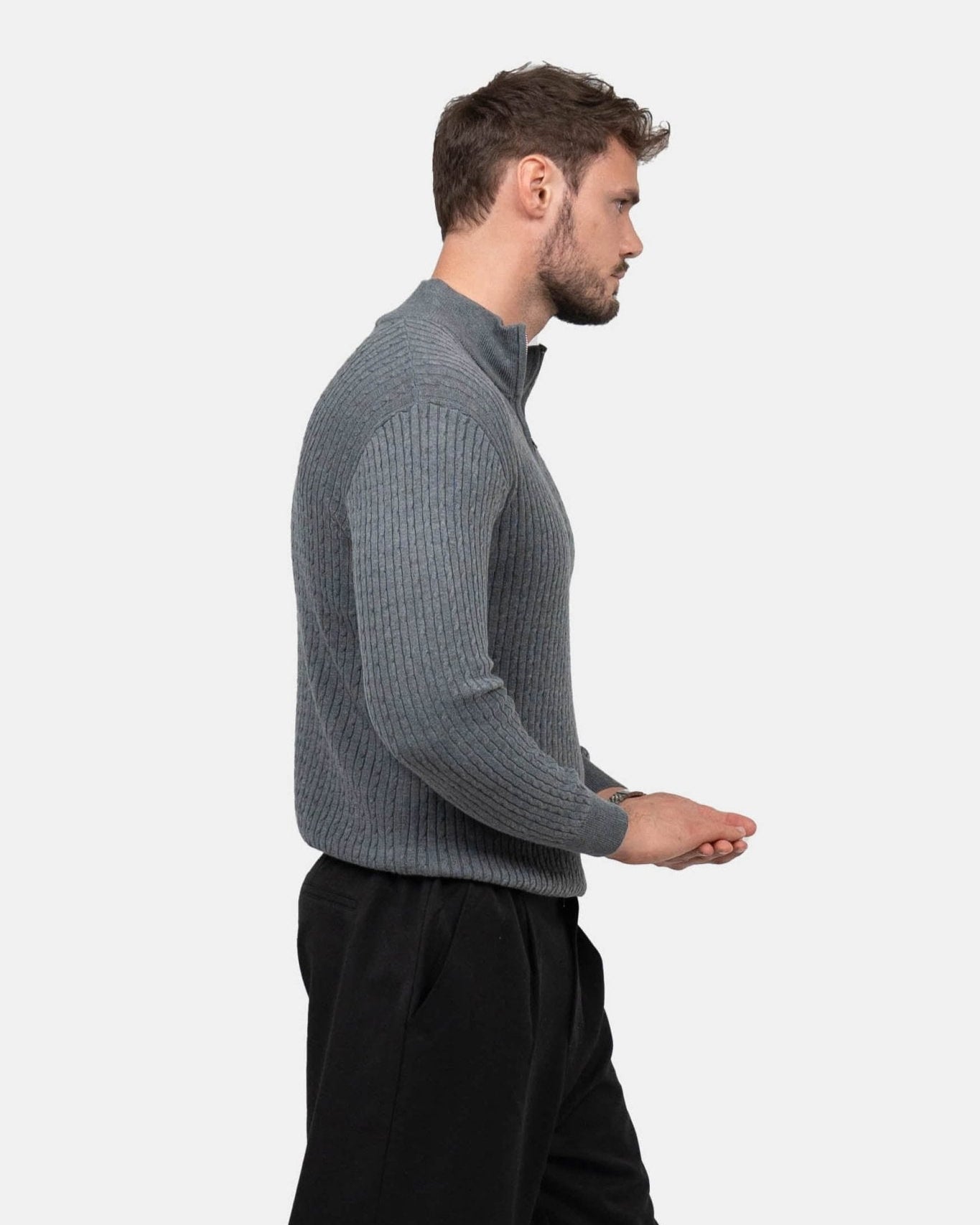 Half Zip Strik Grå | Skagen - clothing.dk