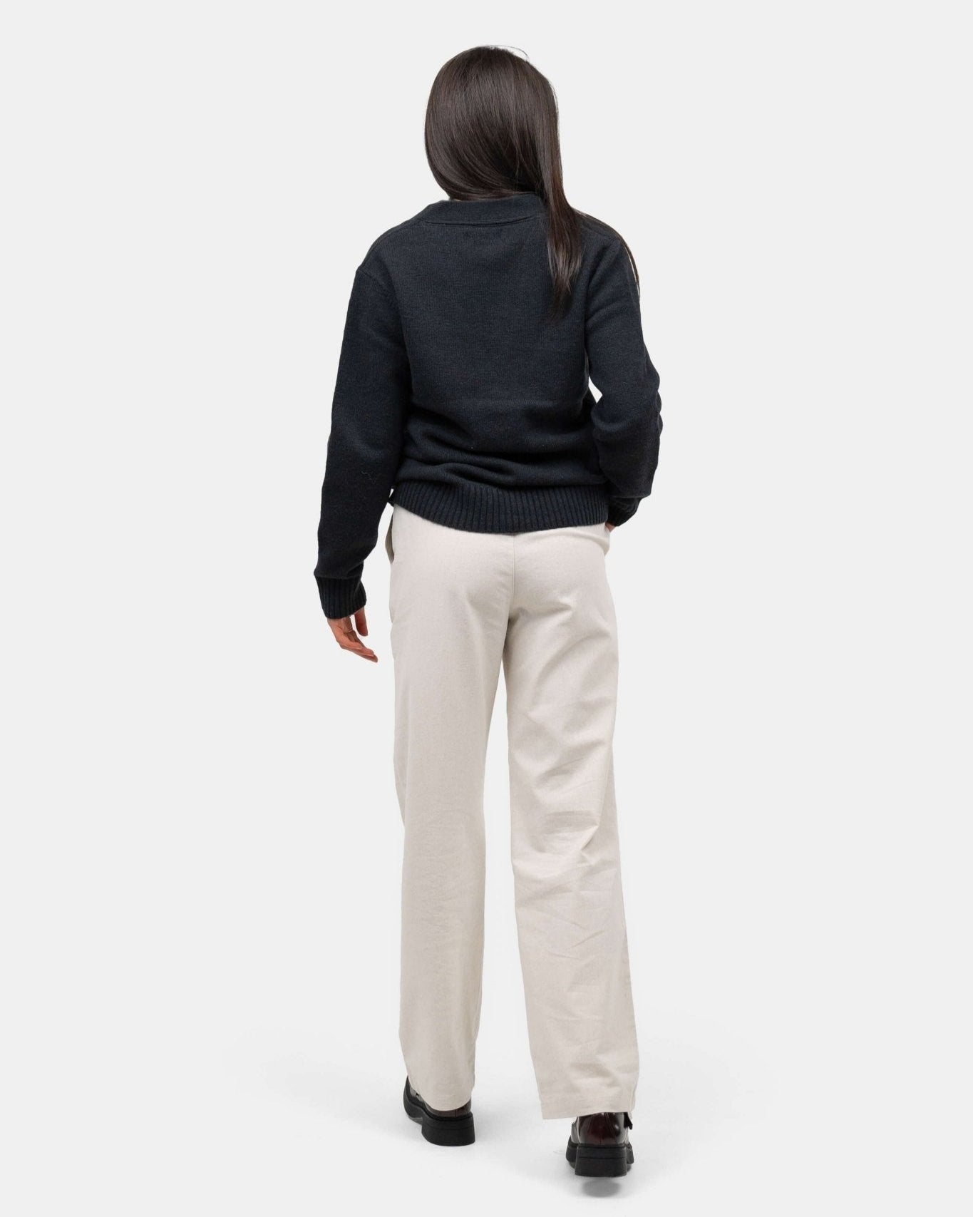 Heavyweight Hørbukser Højtaljede Beige | Skagen - clothing.dk
