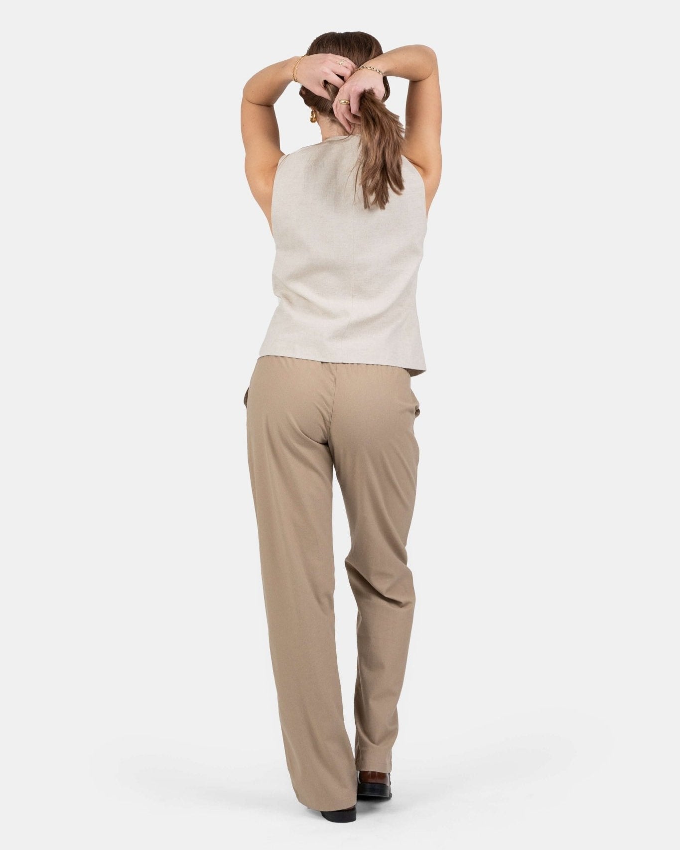 Heavyweight Hørbukser Lavtaljede Mokka | Skagen - clothing.dk