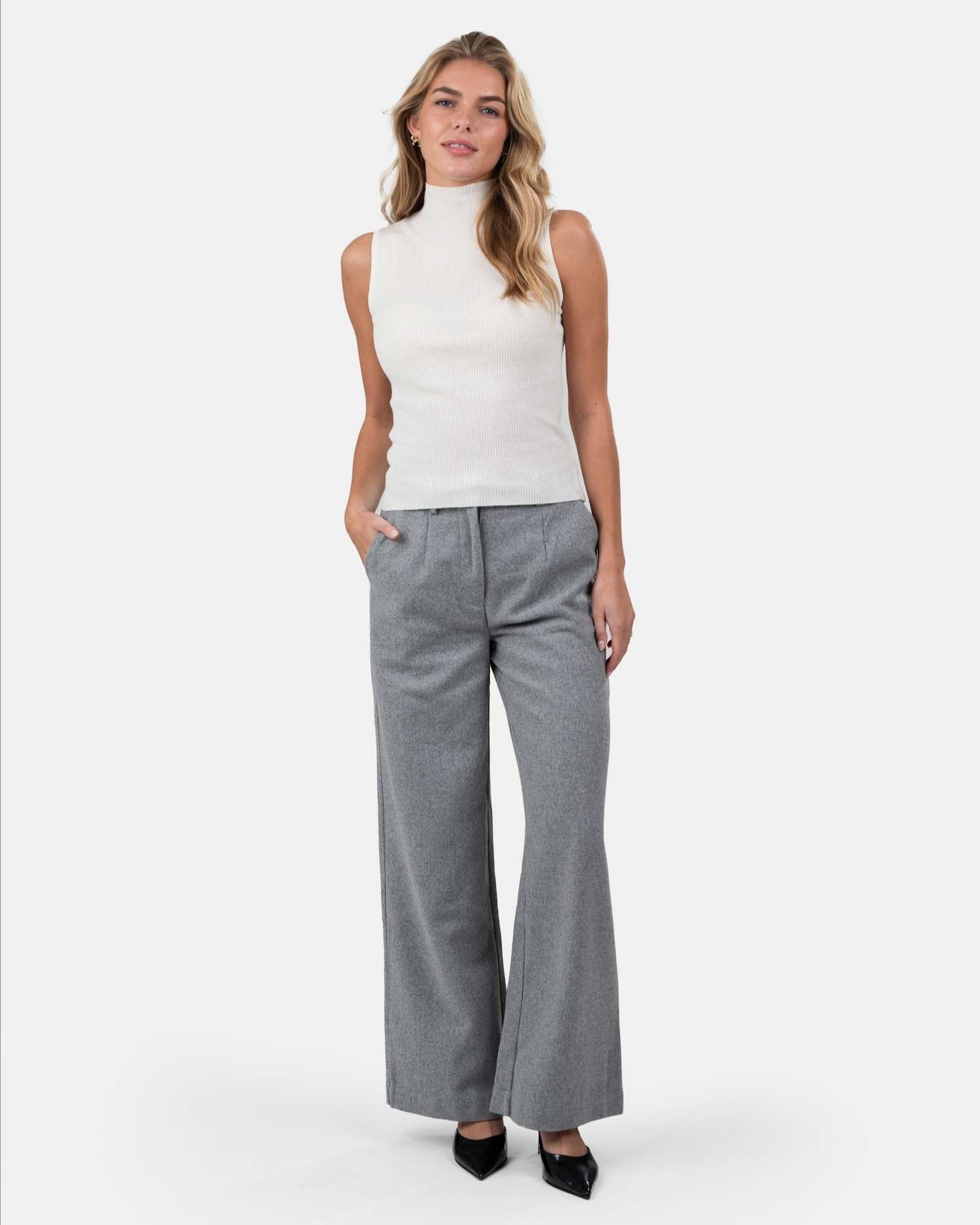 Highneck knitted Top Hvid | Skagen - clothing.dk