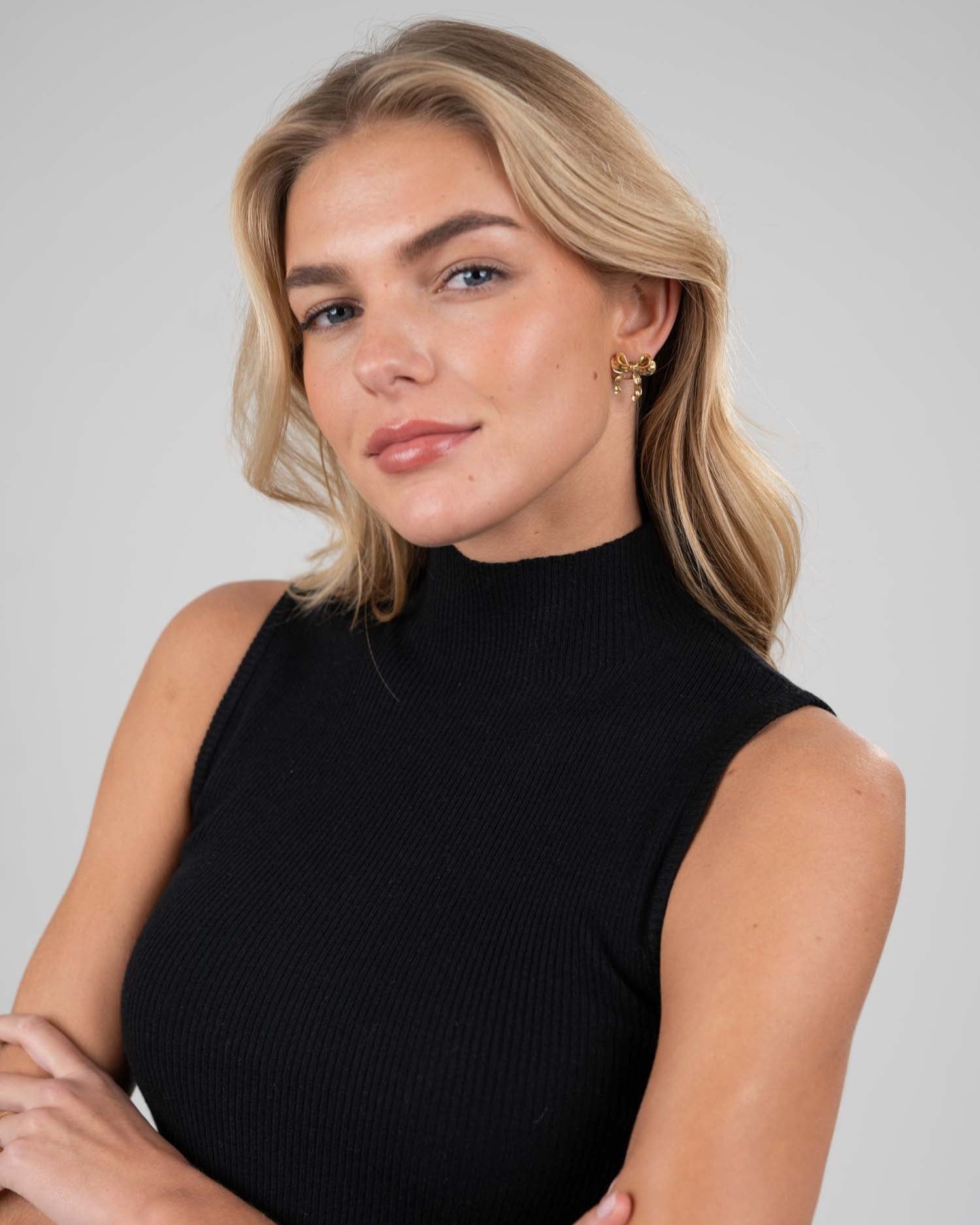 Highneck knitted Top Sort | Skagen - clothing.dk