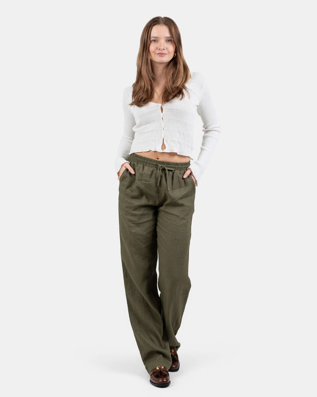 Hørbukser Højtaljede Army | Skagen - clothing.dk