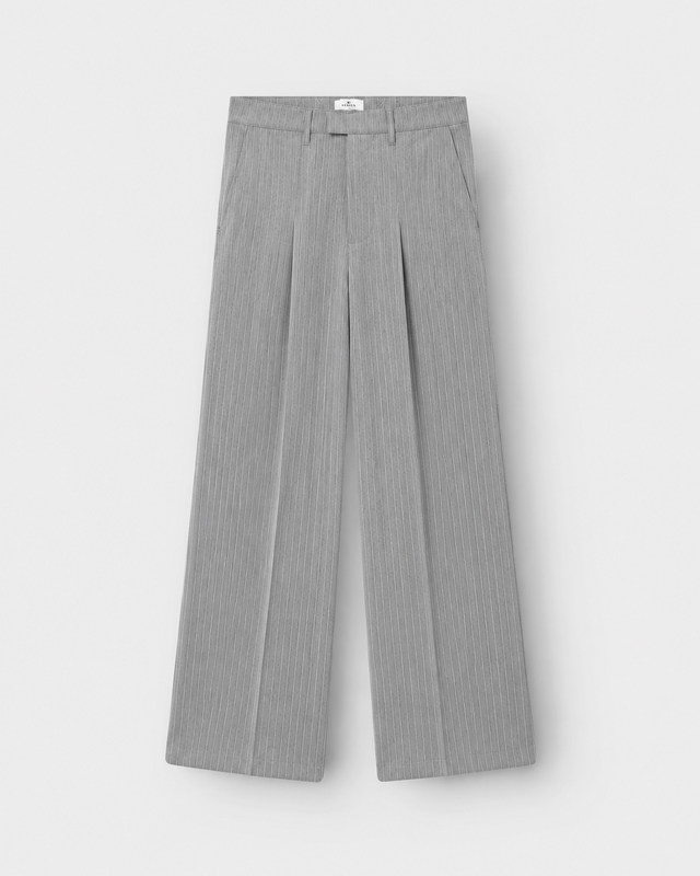 Baggy Suit Pants Grey Pinstriped