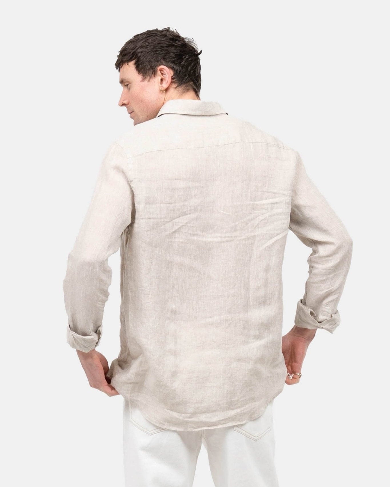 Langærmet Hørskjorte Beige | Skagen - clothing.dk