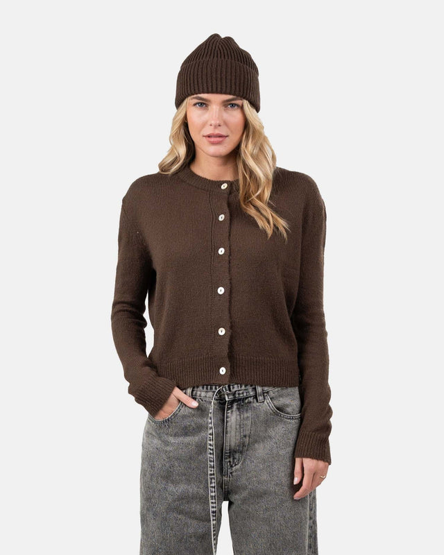 Light Weight Cardigan Brown | Skagen - clothing.dk