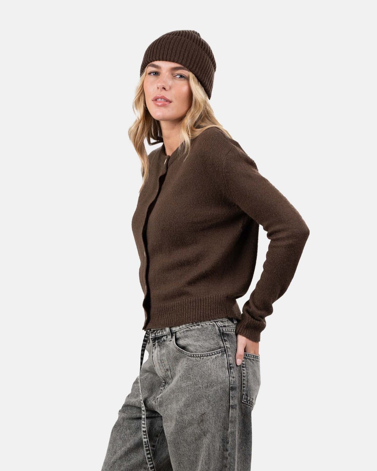 Light Weight Cardigan Brown | Skagen - clothing.dk