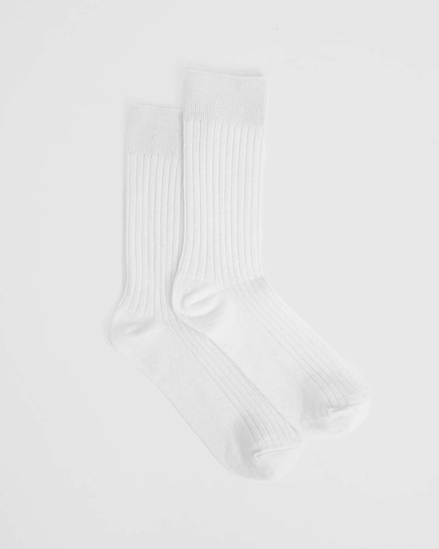 Ribbed Socks White 3-pack