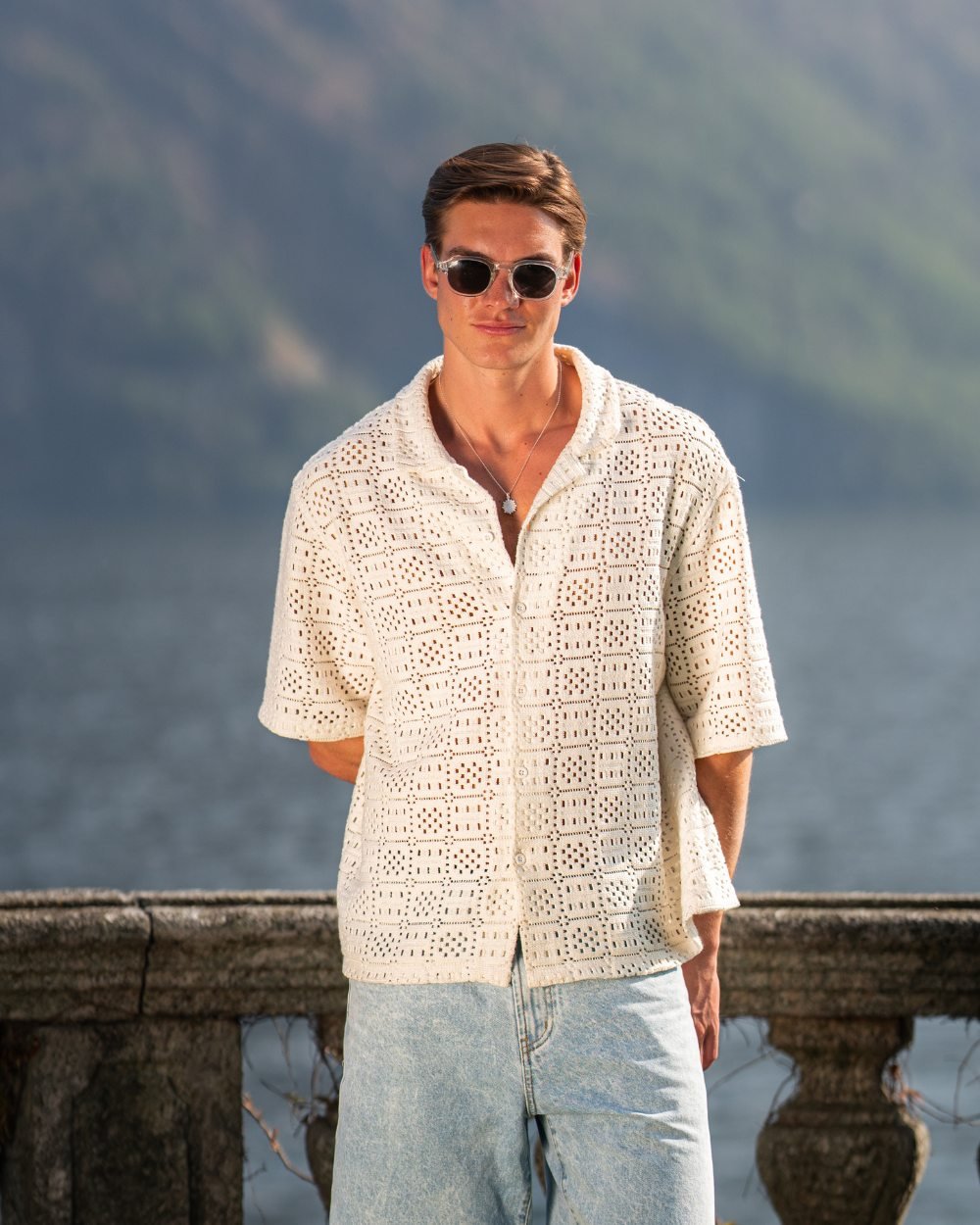 Strikkede skjorte Hvid | Skagen - clothing.dk