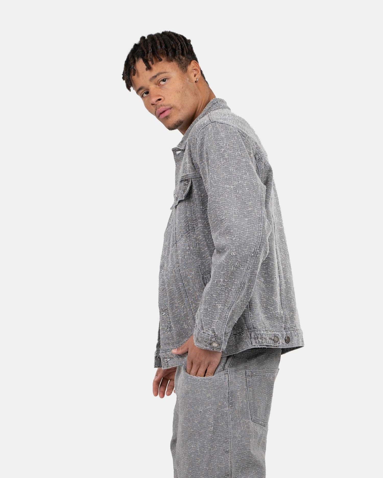 Textured Denim Jacket Grey | Skagen - clothing.dk