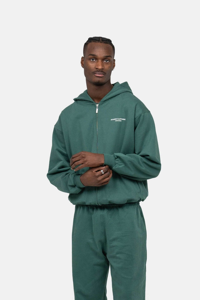 UNMARKED Zip-Hoodie Grøn |  Skagen-clothing.dk